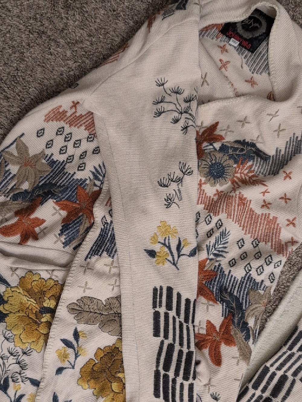 Johnny Was Sarina Wrap Open-Front Knit Cardigan Sweater - Picture 11 of 13